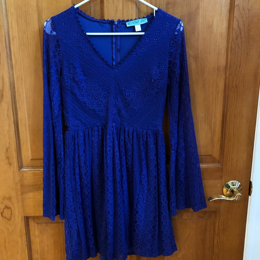 Francesca’s Closet Blue Lace Bohemian Dress